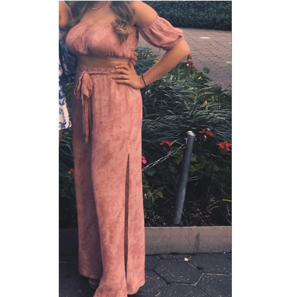 Two piece crop and pants set
